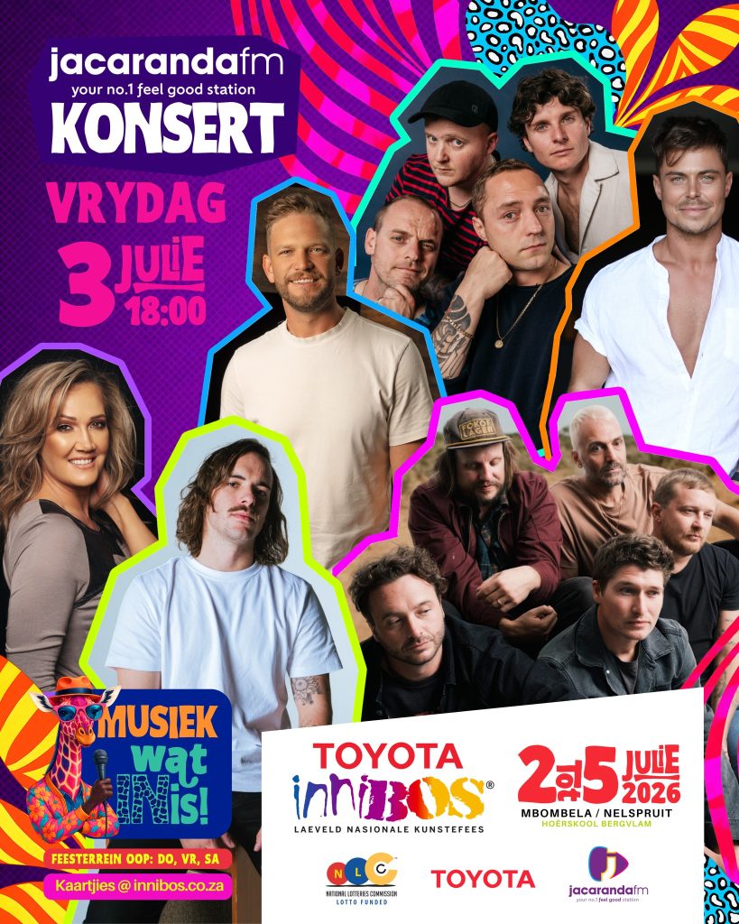 Toyota Innibos Jacaranda FM konsert Vrydag 03 Julie 2026